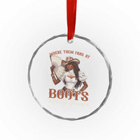 Black Cowgirl Crystal Glass Ornament Where Them Fans At Boots On The Ground - Wonder Print Shop