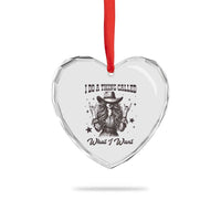 Black Cowgirl Heart Crystal Glass Ornament I Do A Thing Called What I Want - Wonder Print Shop
