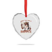 Black Cowgirl Heart Crystal Glass Ornament Where Them Fans At Boots On The Ground - Wonder Print Shop