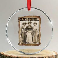 Black Cowgirl Pride Crystal Glass Ornament Western Black History Month Gift - Wonder Print Shop