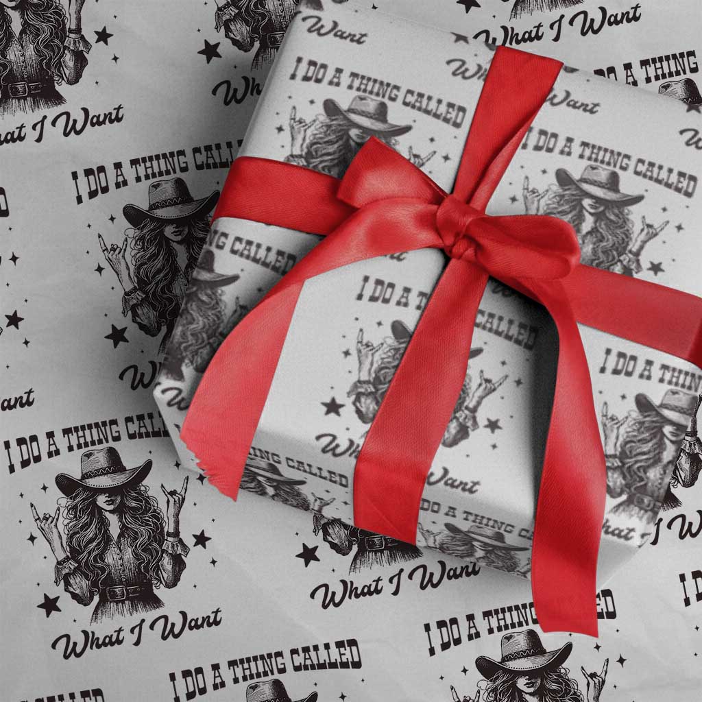 Black Cowgirl Wrapping Paper Roll I Do A Thing Called What I Want - Wonder Print Shop
