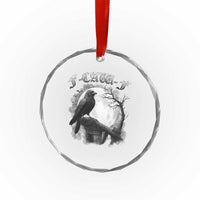 Black Crow F-Caw-F Crystal Glass Ornament Funny Raven Moon Gothic Adult Humor TS10