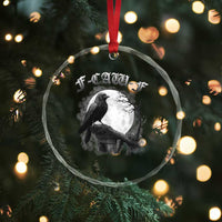 Black Crow F-Caw-F Crystal Glass Ornament Funny Raven Moon Gothic Adult Humor TS10