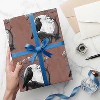 Black Crow F-Caw-F Wrapping Paper Roll Funny Raven Moon Gothic Adult Humor - Wonder Print Shop