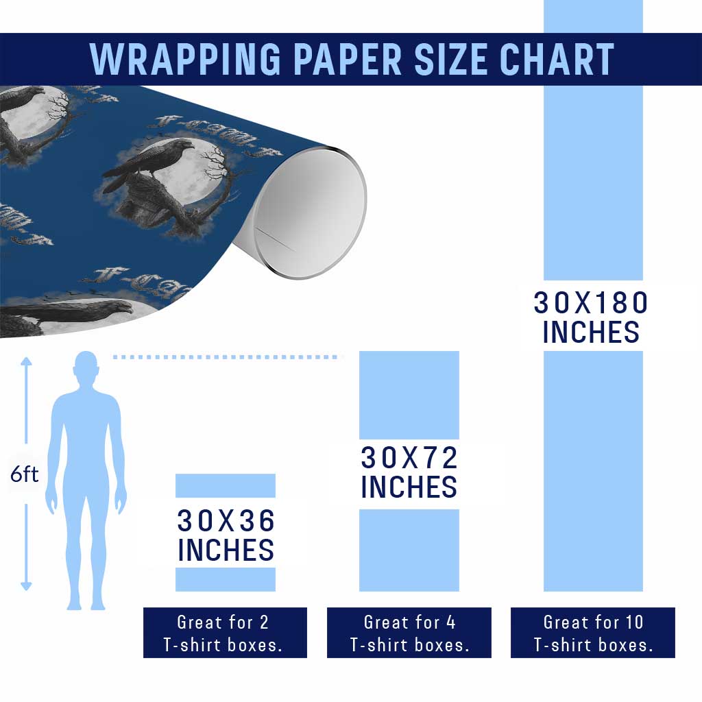 Black Crow F-Caw-F Wrapping Paper Roll Funny Raven Moon Gothic Adult Humor - Wonder Print Shop