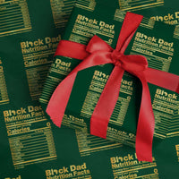 Black Dad Nutrition Facts Wrapping Paper Roll African American Fathers Day