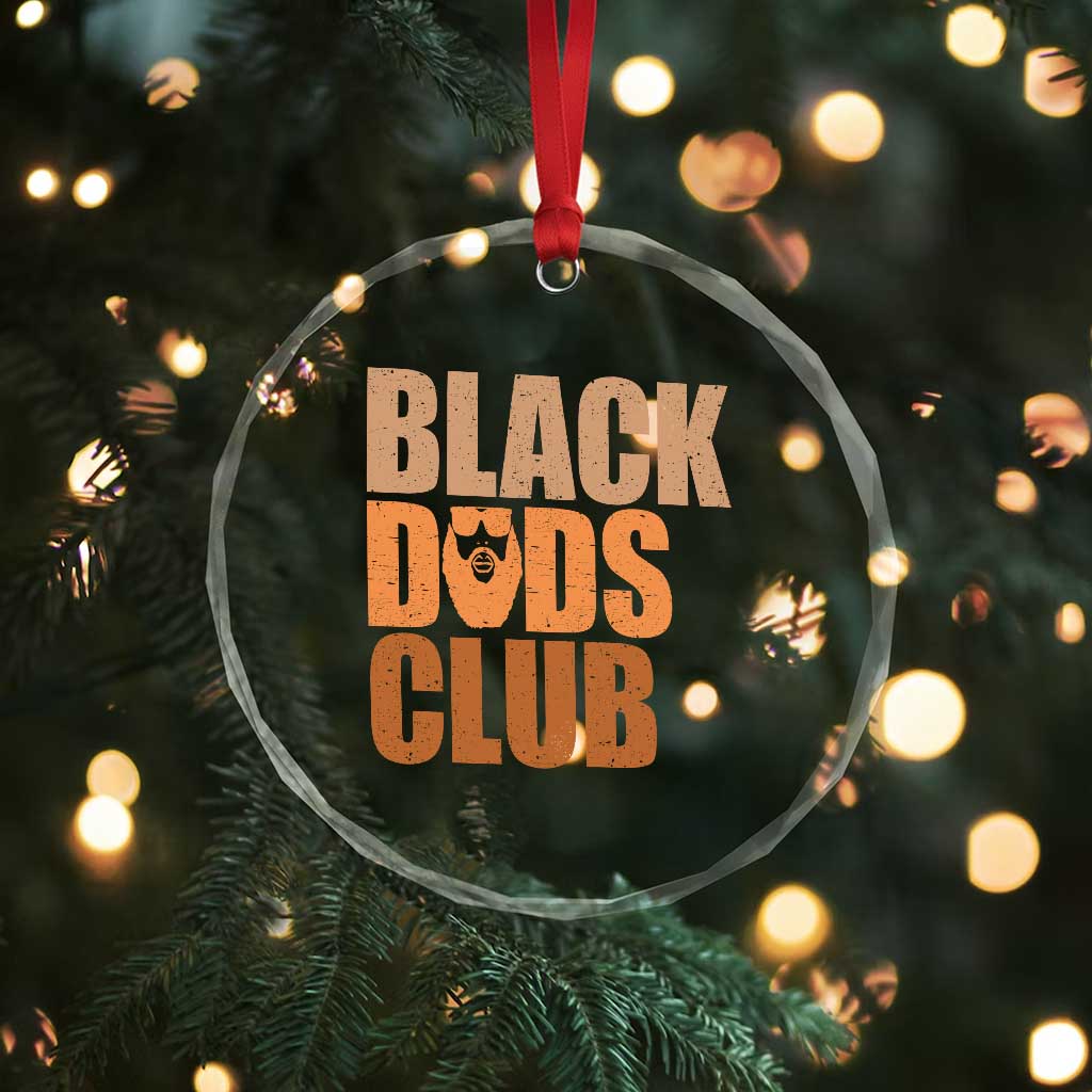 Black Dads Club Crystal Glass Ornament African American Fathers Day Gift