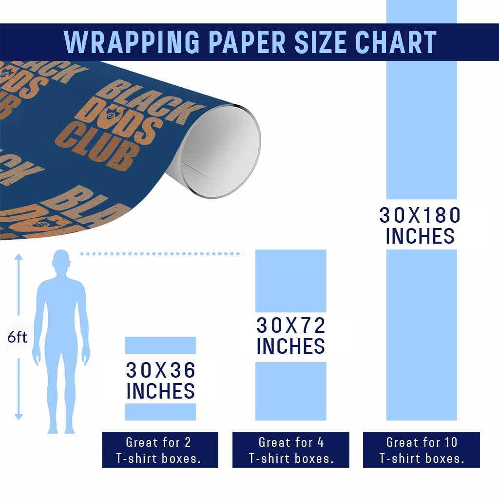 Black Dads Club Wrapping Paper Roll African American Fathers Day Gift