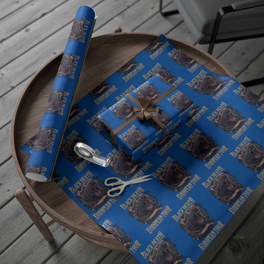 Black Death European Tour Wrapping Paper Roll Plague Rat Medieval History Alternative Art - Wonder Print Shop