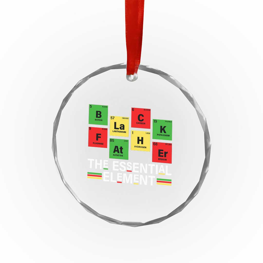 Black Father The Essential Element Crystal Glass Ornament Father's Day Juneteenth Chemistry Periodic Table