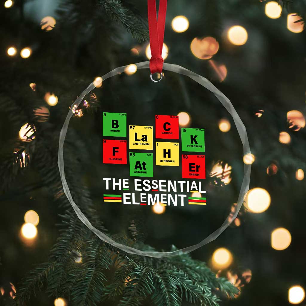 Black Father The Essential Element Crystal Glass Ornament Father's Day Juneteenth Chemistry Periodic Table