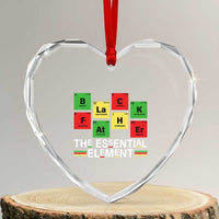 Black Father The Essential Element Heart Crystal Glass Ornament Father's Day Juneteenth Chemistry Periodic Table