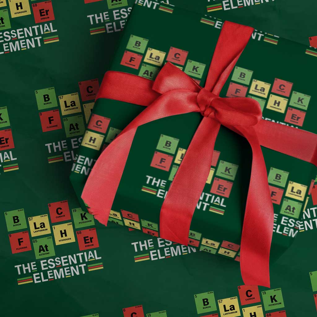 Black Father The Essential Element Wrapping Paper Roll Father's Day Juneteenth Chemistry Periodic Table