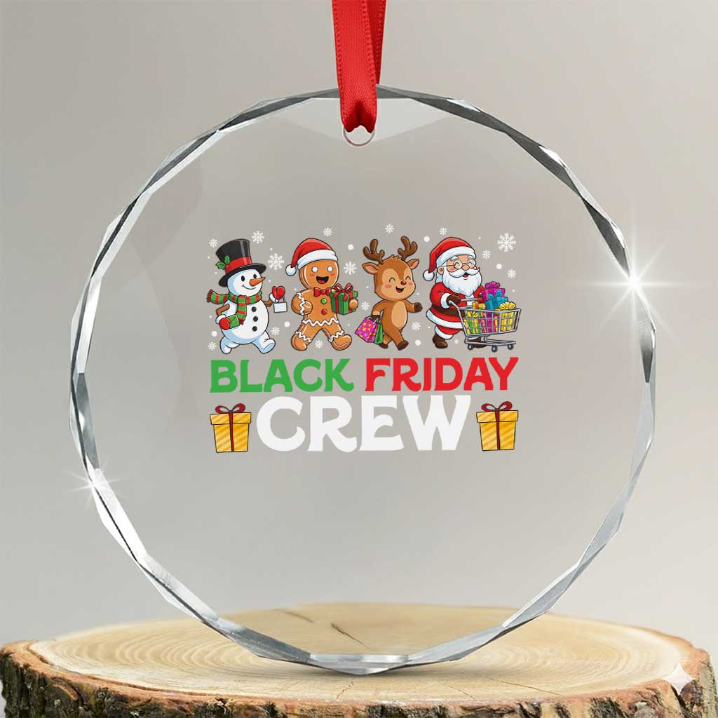 Black Friday Crew Christmas Crystal Glass Ornament Funny Holiday Shopping Squad - Wonder Print Shop