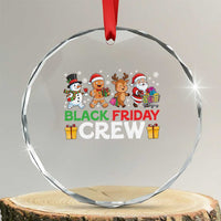 Black Friday Crew Christmas Crystal Glass Ornament Funny Holiday Shopping Squad - Wonder Print Shop