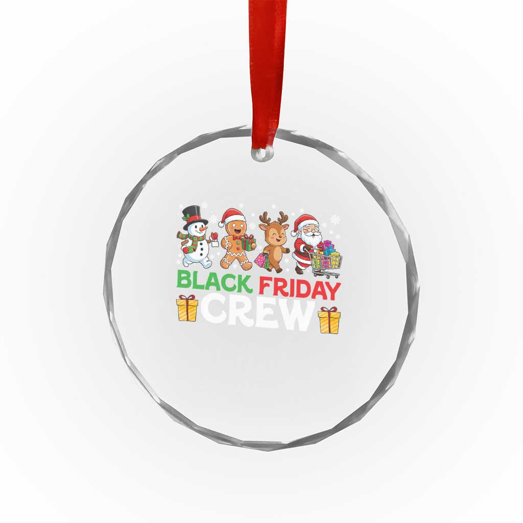 Black Friday Crew Christmas Crystal Glass Ornament Funny Holiday Shopping Squad - Wonder Print Shop