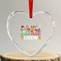 Black Friday Crew Christmas Heart Crystal Glass Ornament Funny Holiday Shopping Squad - Wonder Print Shop