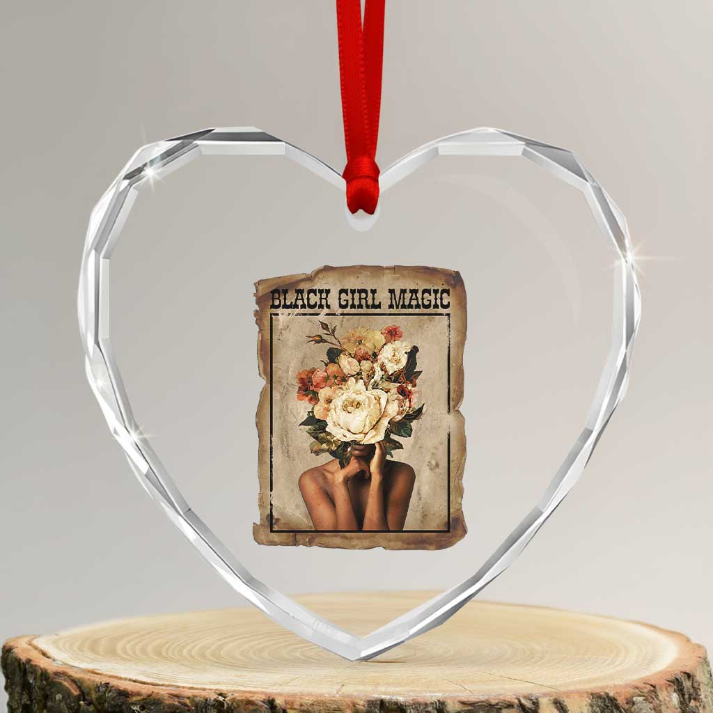Black Girl Magic Heart Crystal Glass Ornament Feminist Black Women In History - Wonder Print Shop