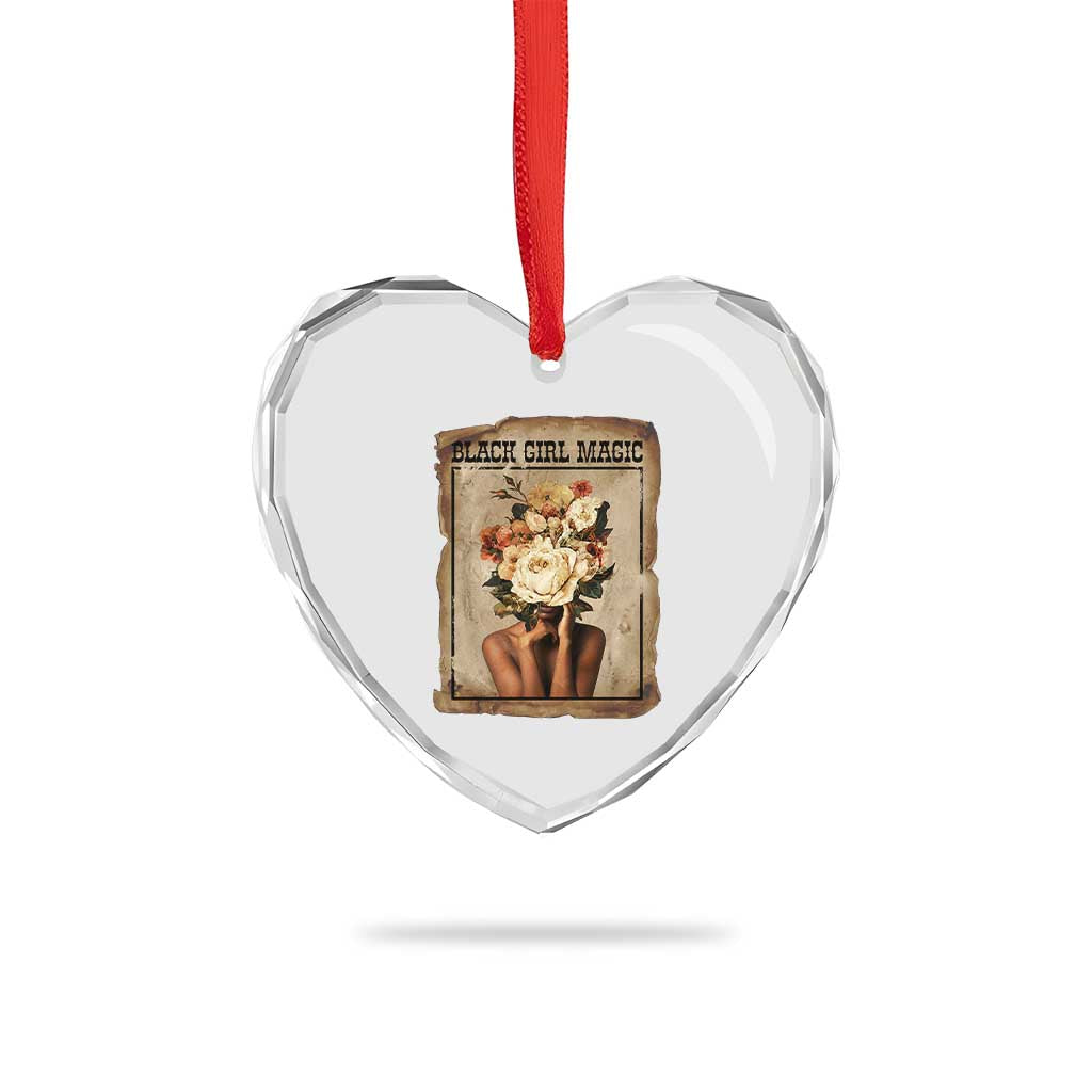 Black Girl Magic Heart Crystal Glass Ornament Feminist Black Women In History - Wonder Print Shop