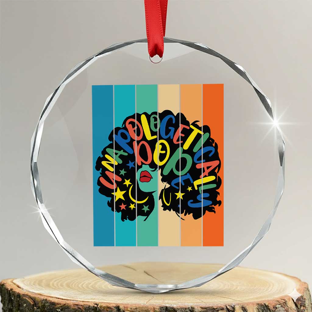 Black Girl Magic Pride Crystal Glass Ornament Unapologetically Dope Retro Sunset - Wonder Print Shop