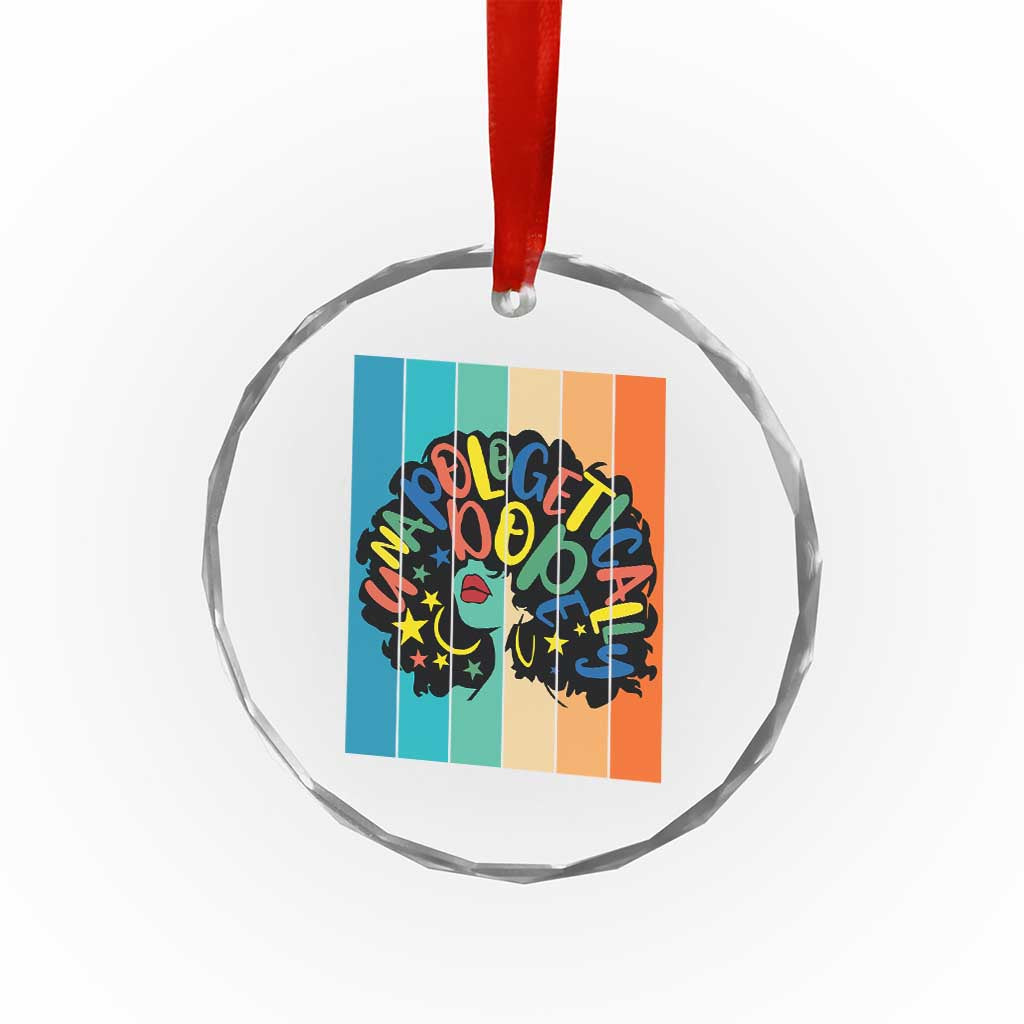 Black Girl Magic Pride Crystal Glass Ornament Unapologetically Dope Retro Sunset - Wonder Print Shop