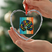 Black Girl Magic Pride Heart Crystal Glass Ornament Unapologetically Dope Retro Sunset - Wonder Print Shop