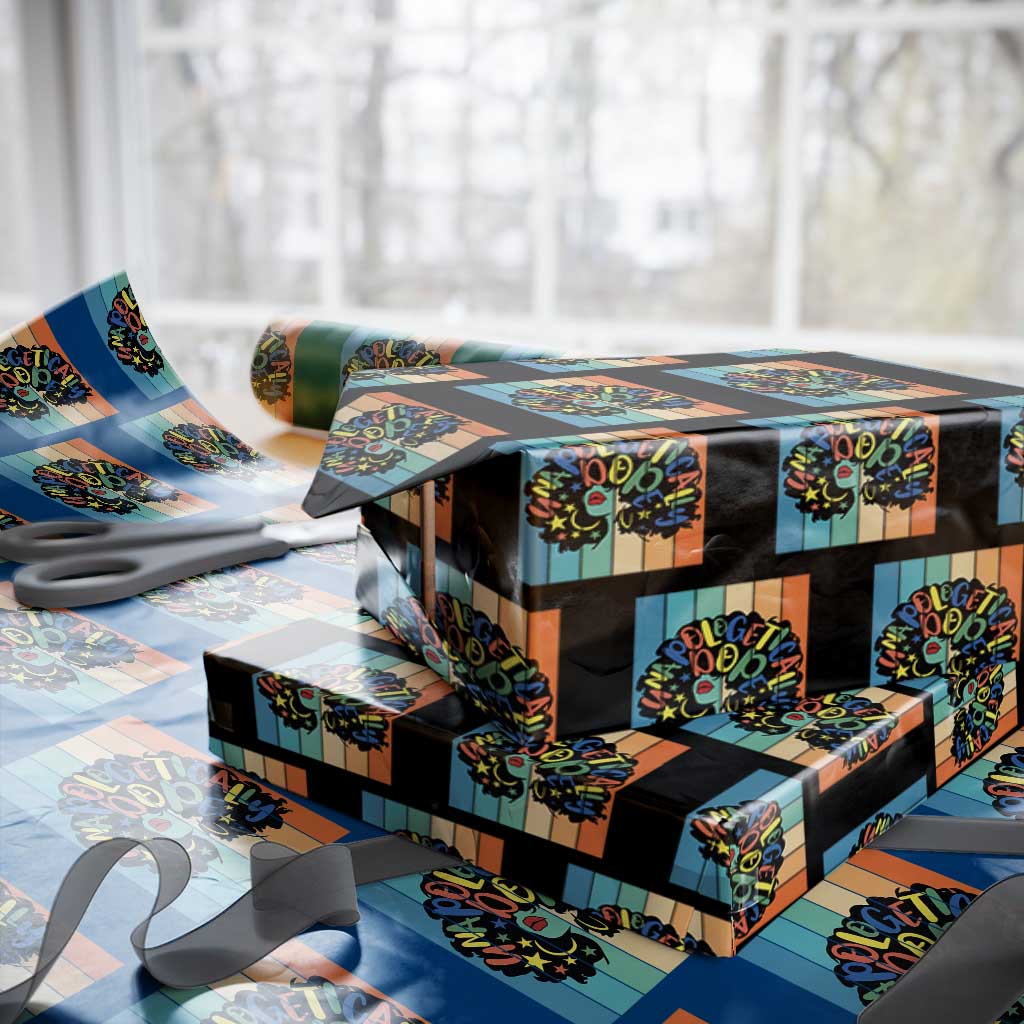 Black Girl Magic Pride Wrapping Paper Roll Unapologetically Dope Retro Sunset - Wonder Print Shop