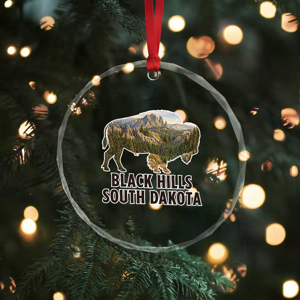 Black Hills South Dakota Bison Crystal Glass Ornament State Pride Gift