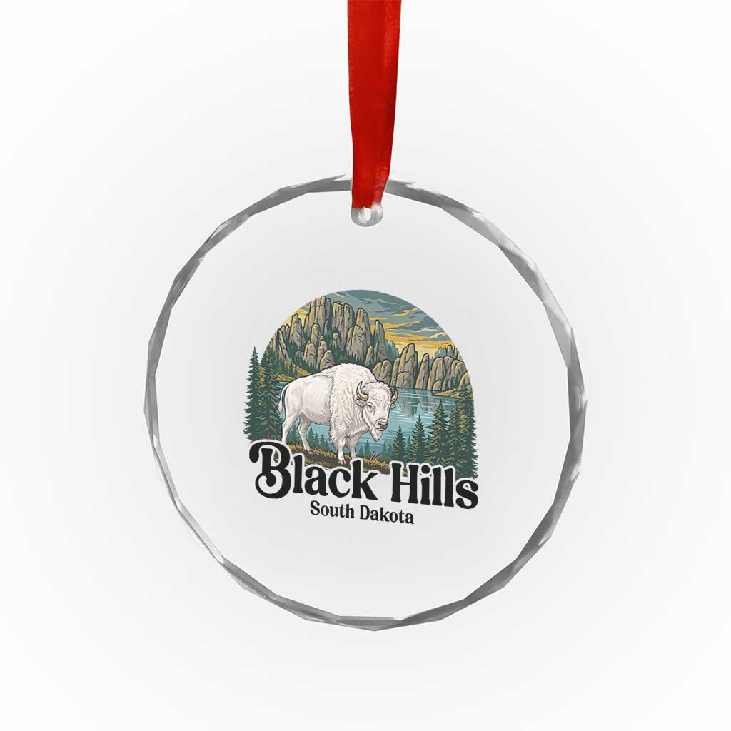 Black Hills South Dakota White Buffalo Crystal Glass Ornament State Pride Gift