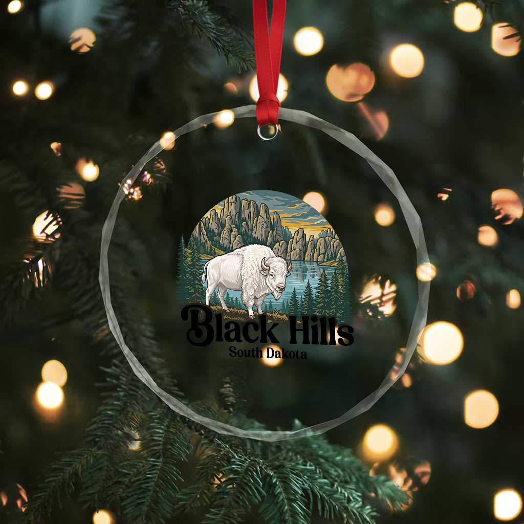 Black Hills South Dakota White Buffalo Crystal Glass Ornament State Pride Gift