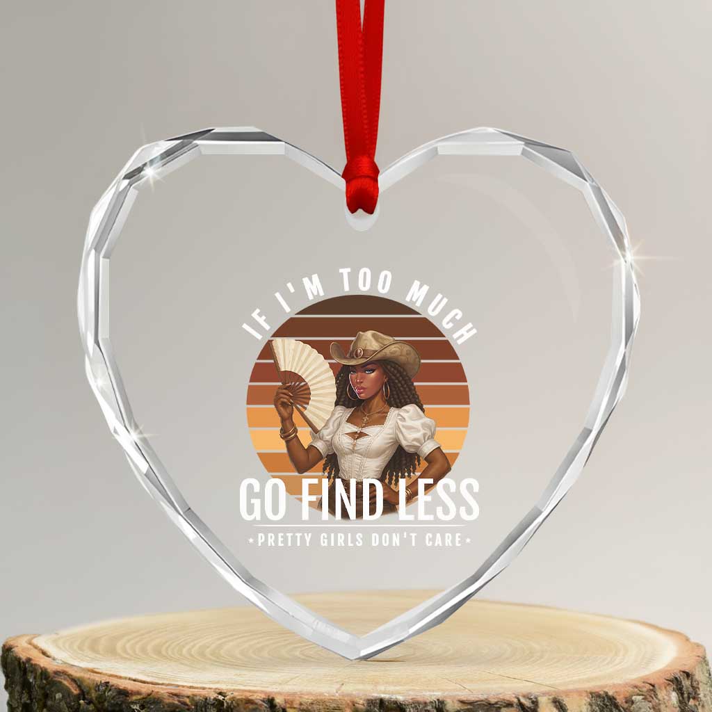 Black History African Melanin Cowgirl Heart Crystal Glass Ornament Country Girls African American Western Tribute