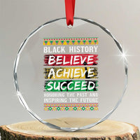 Black History Believe Achieve Succeed Crystal Glass Ornament African American History