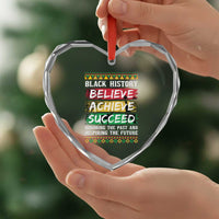 Black History Believe Achieve Succeed Heart Crystal Glass Ornament African American History