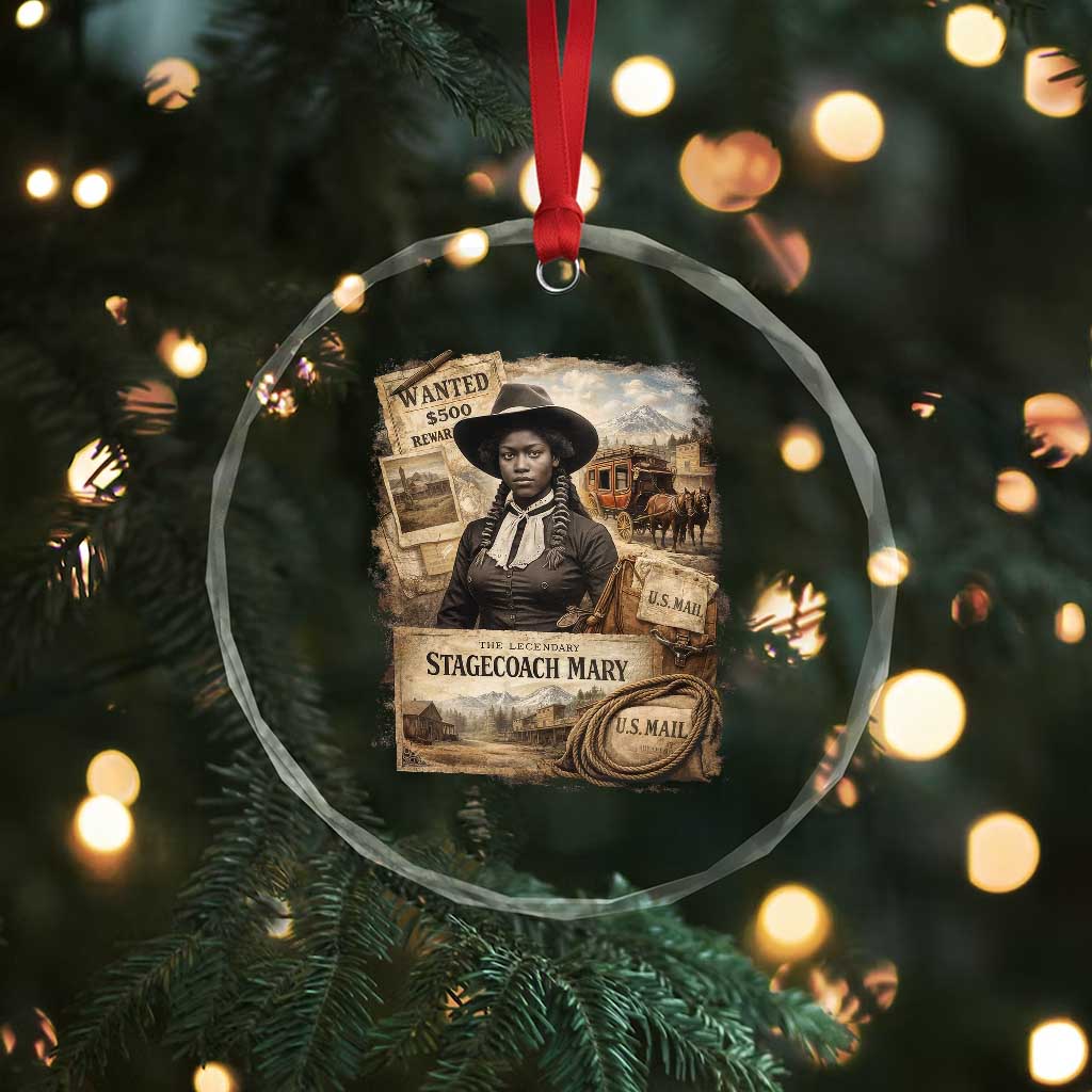 Black History Black Cowgirl Crystal Glass Ornament Western Rodeo African American Melanin Texas Women