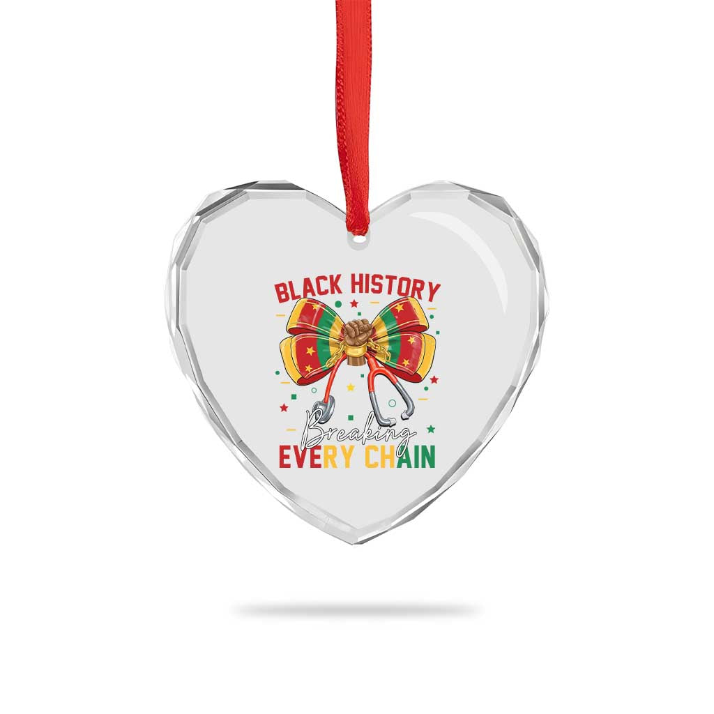 Black History Breaking Every Chain Heart Crystal Glass Ornament Gift For Black Nurse - Wonder Print Shop