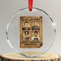 Black History Civil Rights Mugshots Crystal Glass Ornament Malcolm X MLK John Lewis Huey P Newton
