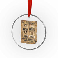 Black History Civil Rights Mugshots Crystal Glass Ornament Malcolm X MLK John Lewis Huey P Newton