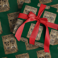 Black History Civil Rights Mugshots Wrapping Paper Roll Malcolm X MLK John Lewis Huey P Newton