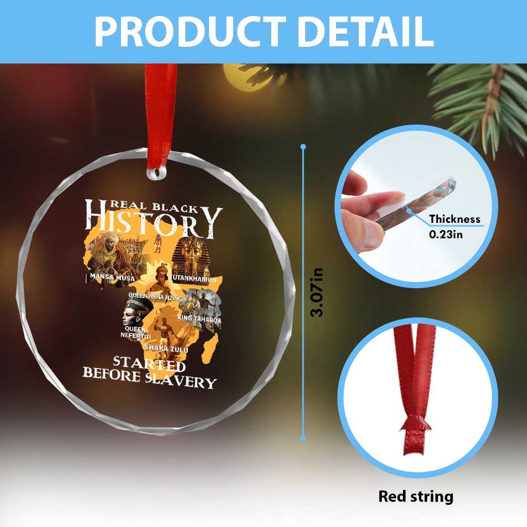 Black History Crystal Glass Ornament Didnt Start With Slavery - Wonder Print Shop