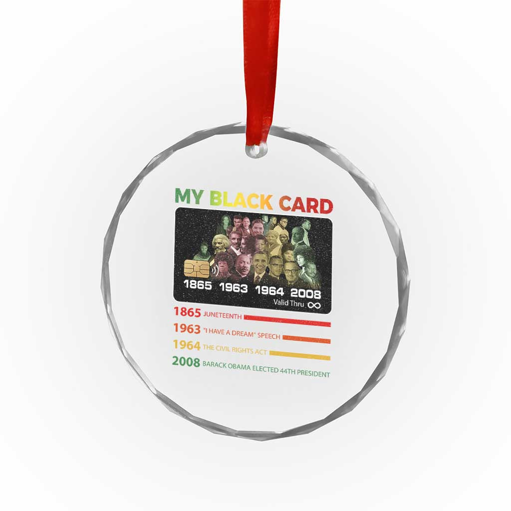 Black History Crystal Glass Ornament My Black Card Greatest African American Leaders