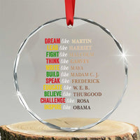 Black History Dream Like Martin Lead Like Harriet Crystal Glass Ornament African American Leaders