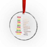Black History Dream Like Martin Lead Like Harriet Crystal Glass Ornament African American Leaders
