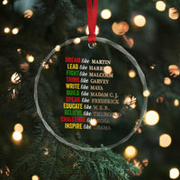 Black History Dream Like Martin Lead Like Harriet Crystal Glass Ornament African American Leaders