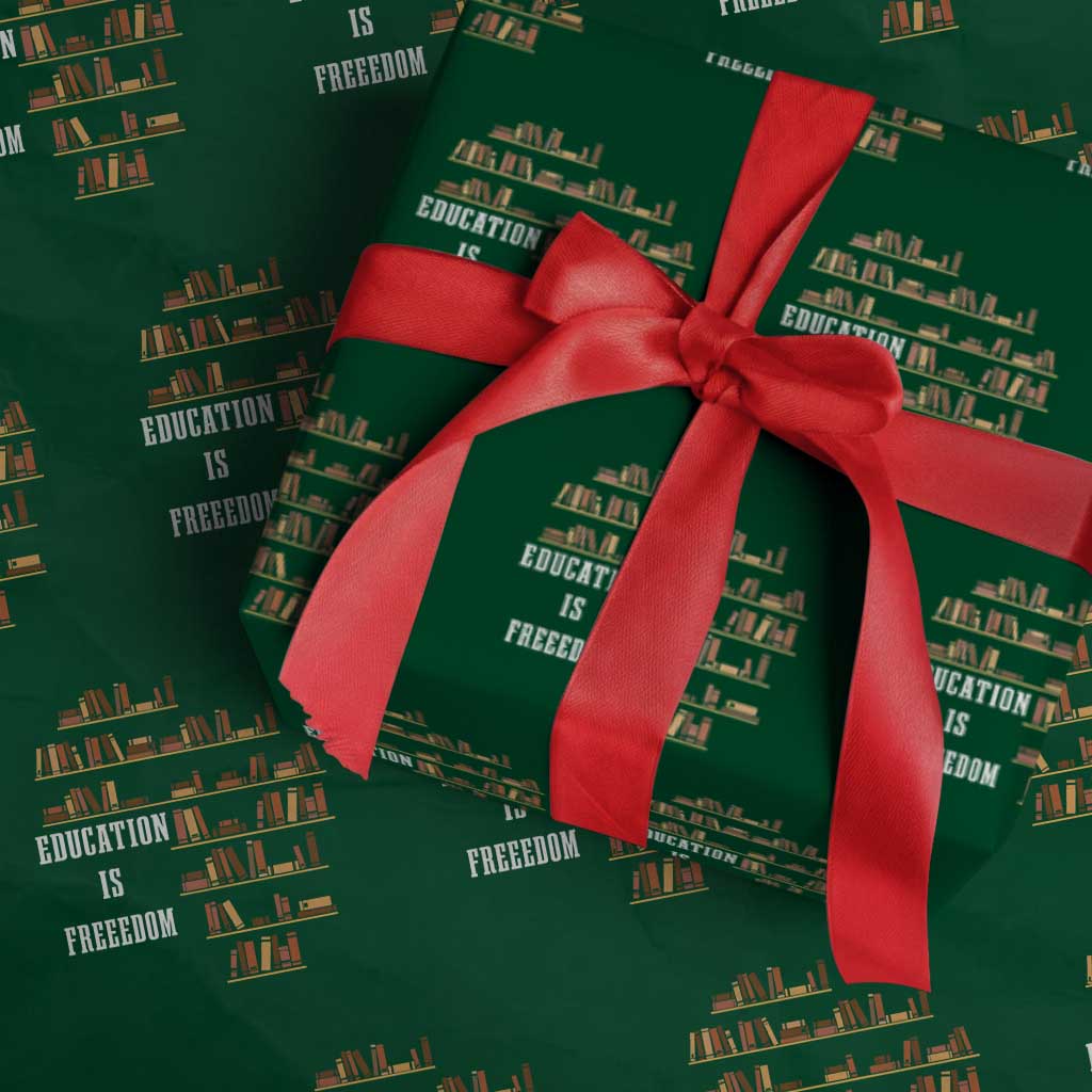 Black History Education Is Freedom Wrapping Paper Roll African Roots Africa Map - Wonder Print Shop