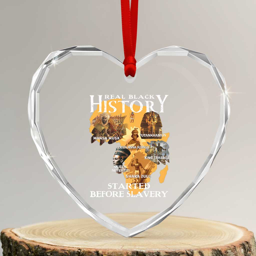 Black History Heart Crystal Glass Ornament Didnt Start With Slavery - Wonder Print Shop