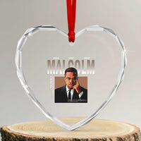 Black History Hero Malcolm X Heart Crystal Glass Ornament Stumbling Is Not Falling TS12