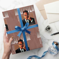 Black History Hero Malcolm X Wrapping Paper Roll Stumbling Is Not Falling TS12