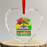 Black History Honoring The Past Inspiring The Future Heart Crystal Glass Ornament African American Pride - Wonder Print Shop