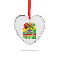 Black History Honoring The Past Inspiring The Future Heart Crystal Glass Ornament African American Pride - Wonder Print Shop