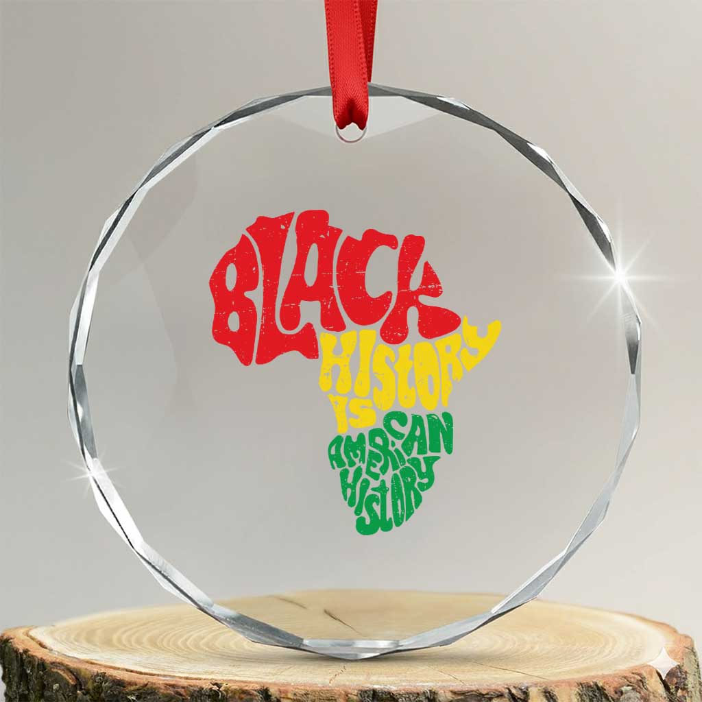 Black History Is American History Crystal Glass Ornament Vintage Africa Map